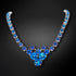Vestuvinis kaklo papuošalas "Bohēma (Bermuda Blue)" su Swarovski™ kristalais